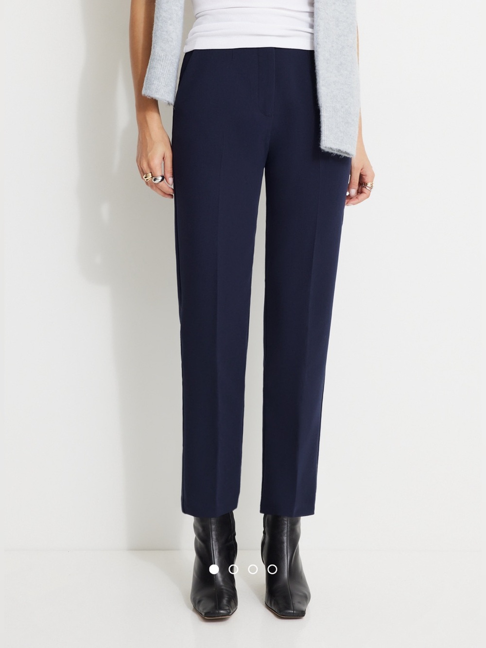 Dynamite Navy Straight-Leg Trousers Emily Tailored Size 4 NWT